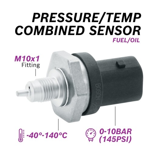 Liquid Pressure/Temp combined Sensor, 10 bar & 140 deg C ( with connector ) Liquid Pressure/Temp combined Sensor, 10 bar & 140 deg C ( with connector )