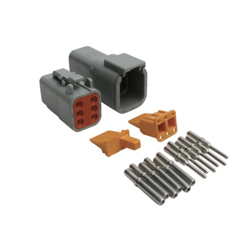 Haltech Plug and Pins Only - Matching Set Deutsch DTM-6 Connectors (7.5 Amp) Haltech Plug and Pins Only - Matching Set Deutsch DTM-6 Connectors (7.5 Amp)