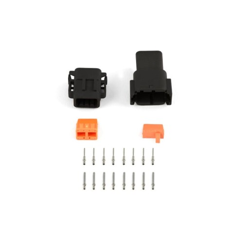 Haltech Plug and Pins Only - Matching Set of Deutsch DTM-8 Connectors (Black Keyway B -7.5 Amp)