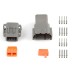 Haltech Plug and Pins Only - Matching Set of Deutsch DTM-8 Connectors (Black Keyway B -7.5 Amp)