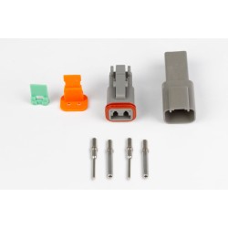 Haltech Plug and Pins Only - Matching Set of Deutsch DT-2 Connectors (DT06-2S + DT04-2P) - ( 13 Amp)