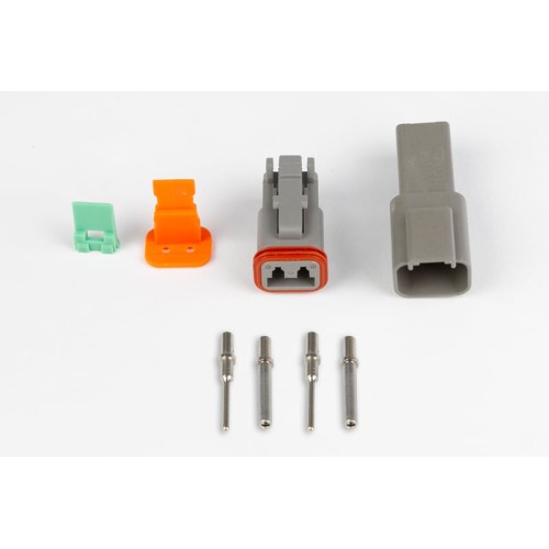 Haltech Plug and Pins Only - Matching Set of Deutsch DT-2 Connectors (DT06-2S + DT04-2P) - ( 13 Amp)