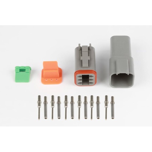 Haltech Plug and Pins Only - Matching Set of Deutsch DT-6 Connectors (DT06-6S + DT04-6P) - ( 13 Amp)