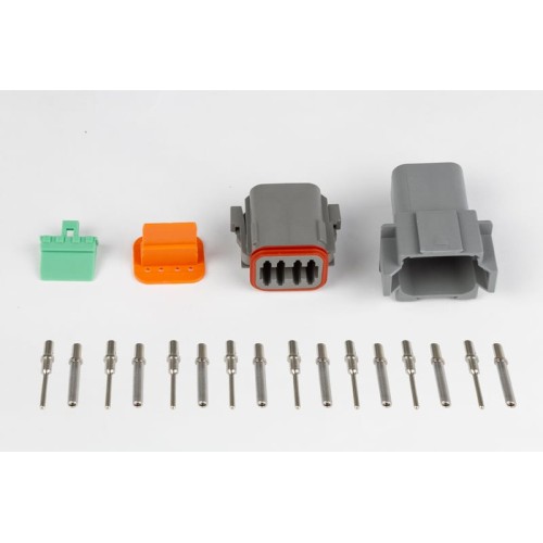 Haltech Plug and Pins Only - Matching Set of Deutsch DT-8 Connectors (DT06-8S + DT04-8P) - ( 13 Amp)