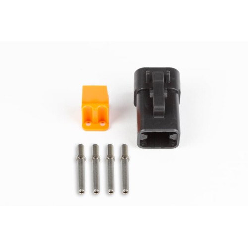 Haltech Plug and pins only - Male Deutsch DTP-06-4S - Black connector (25Amp)