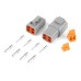 Haltech Plug and pins only - Male Deutsch DTP-06-4S - Black connector (25Amp)