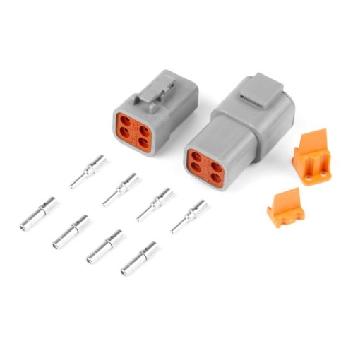 Haltech Plug and Pins Only - Matching Set of Deutsch DTP-4 Connectors (25 Amp)