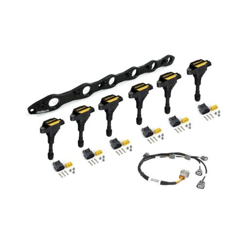 Haltech R35 Coil Bracket for Nissan RB20/25/26 includes bracket coils, connectors and harness